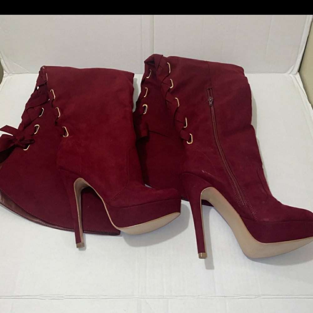 Thigh high boots wide calf.
